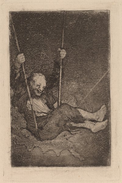 Old Man on a Swing by Francisco de Goya